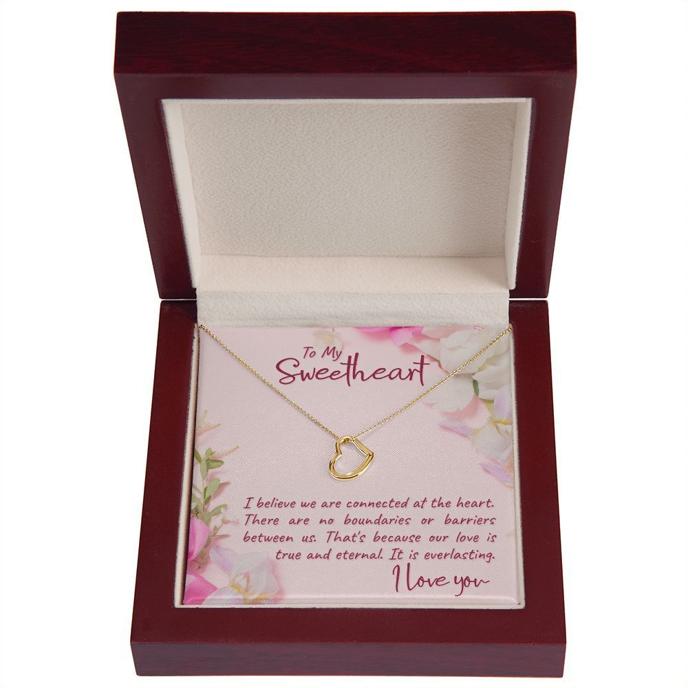 To My Girlfriend We Are Connecte Delicate Heart Necklace